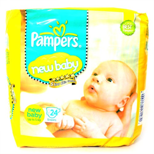 Pampers New Baby (Up to 5 Kg) 24 Nos Pouch